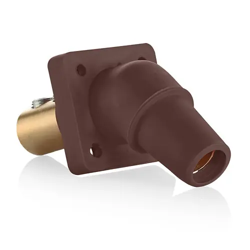 Leviton 16R28-UH Br F Pnl Recept 45-Deg Dbl Ss 2/0-4/0