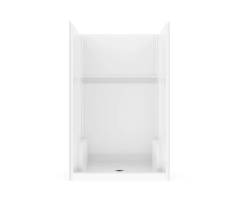 Aquatic SH4834 Icon AcrylX Alcove Center Drain One-Piece Shower 48 x 33 1/2 x 75 1/2
