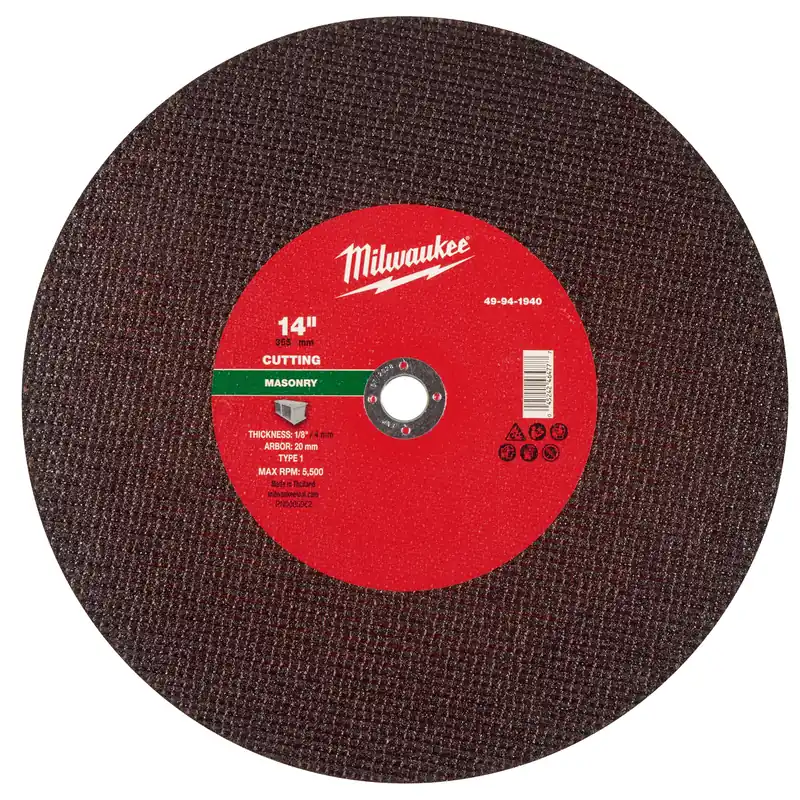 Milwaukee 49-94-1940 Cut-Off Wheel 14 inches dia. 1 inches Sz