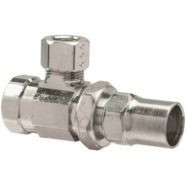 Brasscraft STR15X C 3/8 in. FIP Inlet x 3/8 in. O.D. Comp Outlet Multi-Turn Angle Stop with Lockshield and Stuffing Box