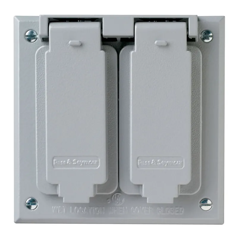 Pass & Seymour CA126-GRY 2-Gang Cast Weatherproof Cover