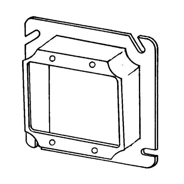 Appleton 8486A 4-11/16 inches Square Cover, 2-Device, Mud Ring, 1/2 inches Raised, Drawn
