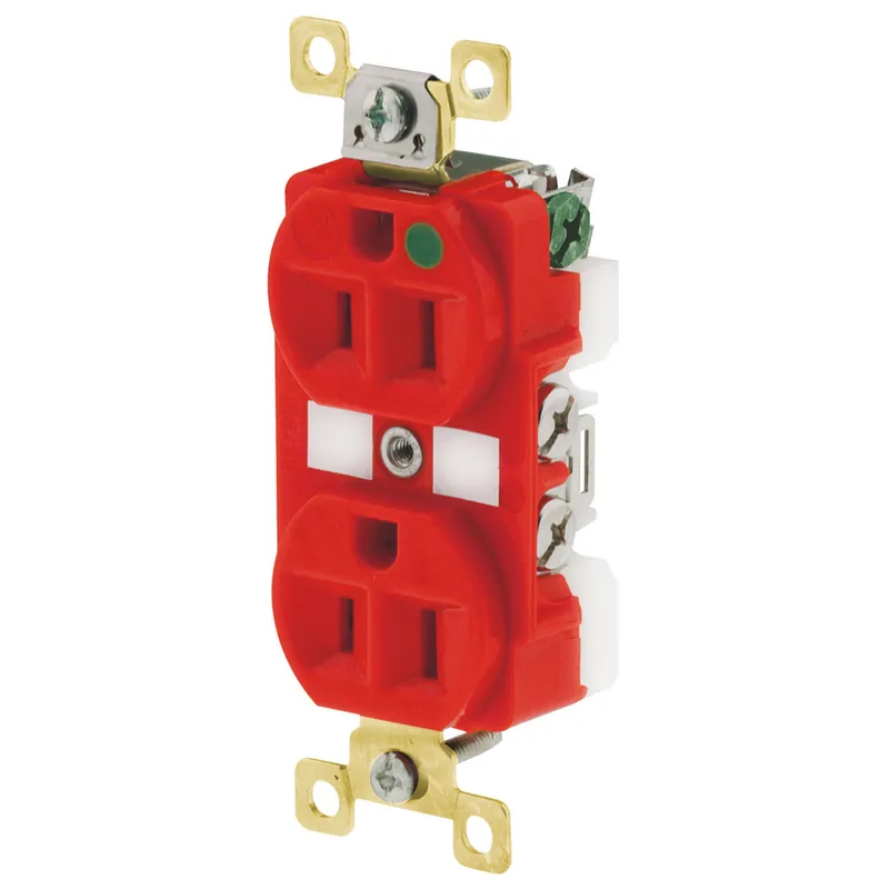 Bryant BRY8200RED Receptacle, Straight Blade, Heavy Use 15A 125V