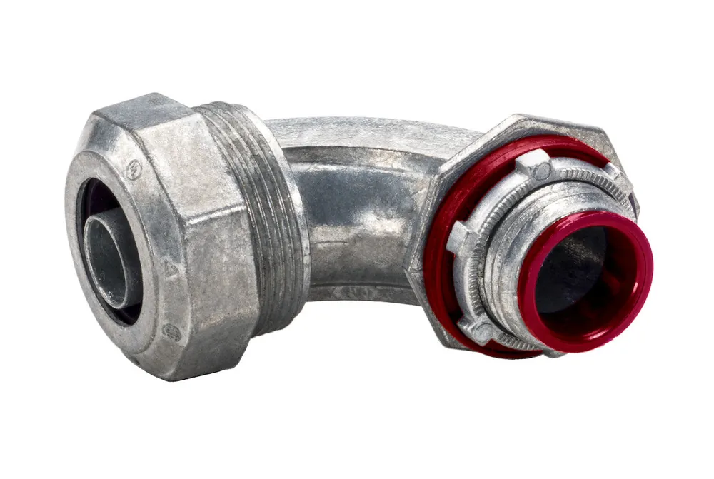 Topaz 493I 90 deg Angle Liquidtight Connector, Die Cast Zinc, 1 inches