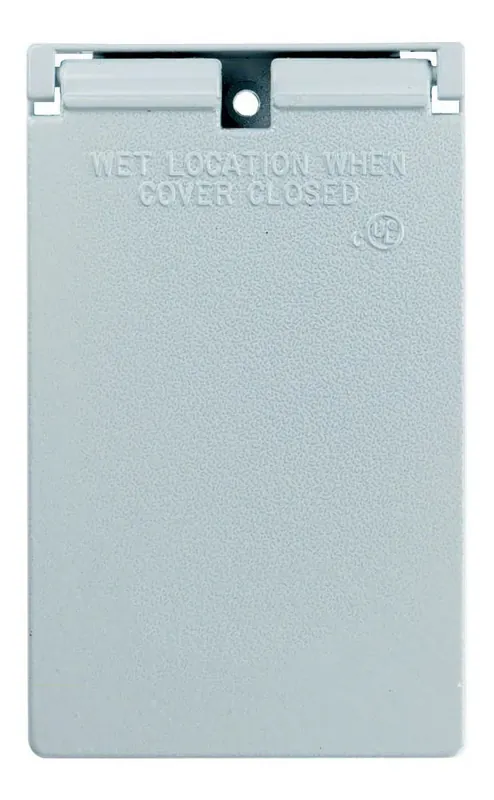Pass & Seymour CA26-BRV Cast Weatherproof Cover Decorator or Ground Fault Circuit Interrupter Vertical, 1 Self Closing Lid