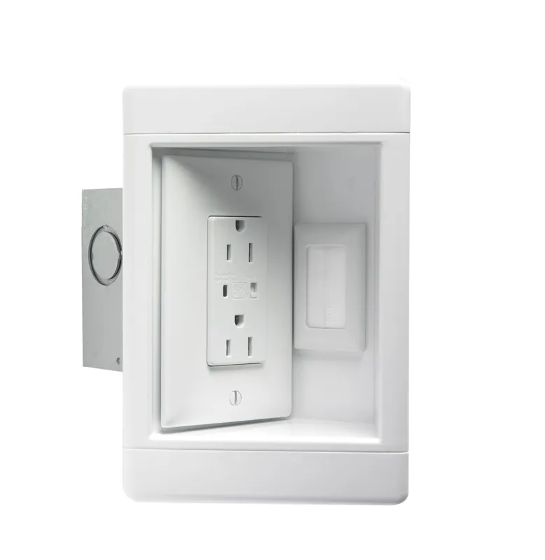Pass & Seymour TV-1WMTVSSWCC2 Single-Gang Recessed TV Box with Metal Electrical Box