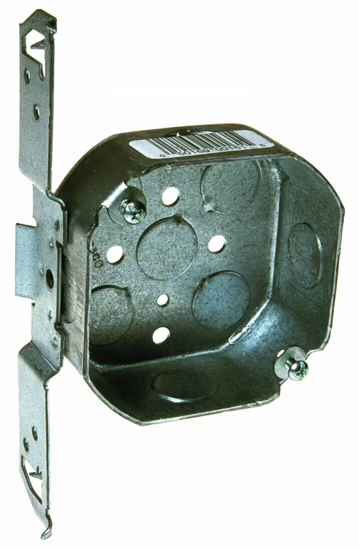 Appleton 4OVB-1/2 Octagon Box, Steel, 15.5 cu-in Capacity, 8 Knockouts, 1-1/2 in D