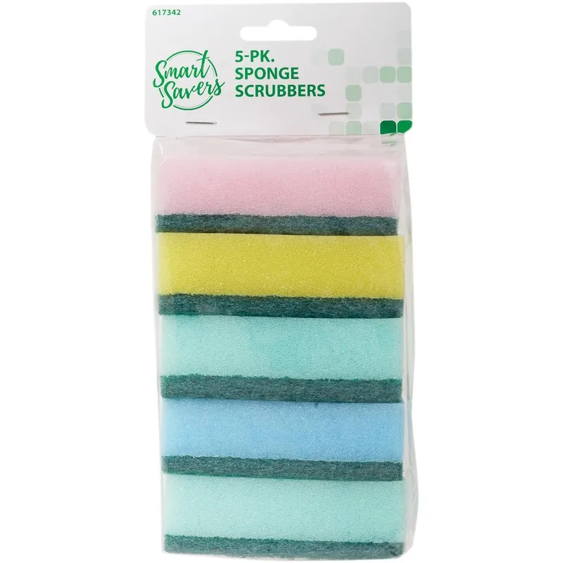 Do It Best 617342 Smart Savers 3.7 In. x 2.36 In. Scrub Sponge (5-Pack)