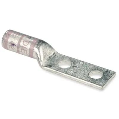 Abb 256-30695-1162 Color-Keyed Compression Lug, Copper, 2-Hole, 1/0 AWG, 3/8 in. Stud