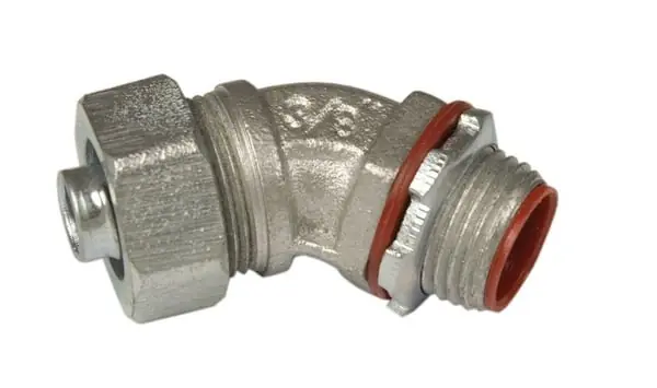 Topaz 232S 45 deg Angle Liquidtight Connector, Malleable Iron, 3/4 inches