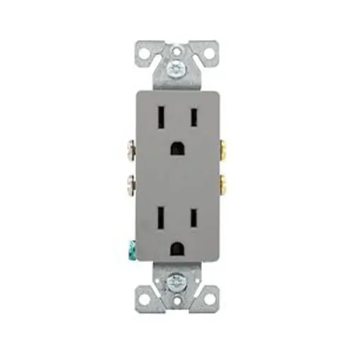 Cooper Wiring 1107GY-BOX Residential Duplex Receptacle 15A 125V