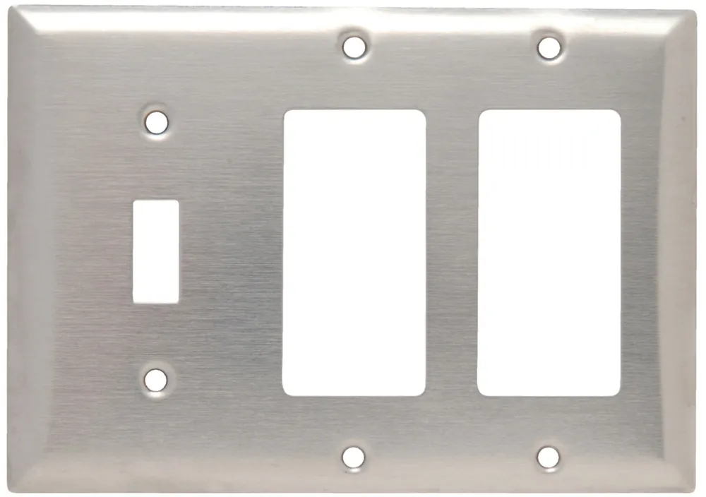 Pass & Seymour SS1262 Combination Wall Plate 1 Toggle Switch and 2 Decorator 3-Gang