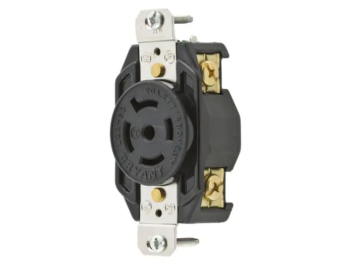 Bryant 72220FR Flush Receptacle 20A 3-Phase Wye 277/480V AC L22-20R