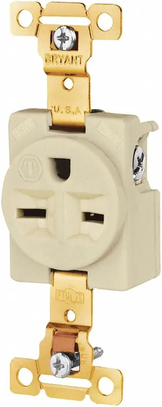 Bryant 5661I Industrial Grade Single Receptacle 15A 250V 6-15R