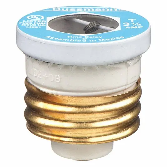 Bussmann T-3-1/2 Eaton Bussmann series Type T plug fuse 3-1/2A