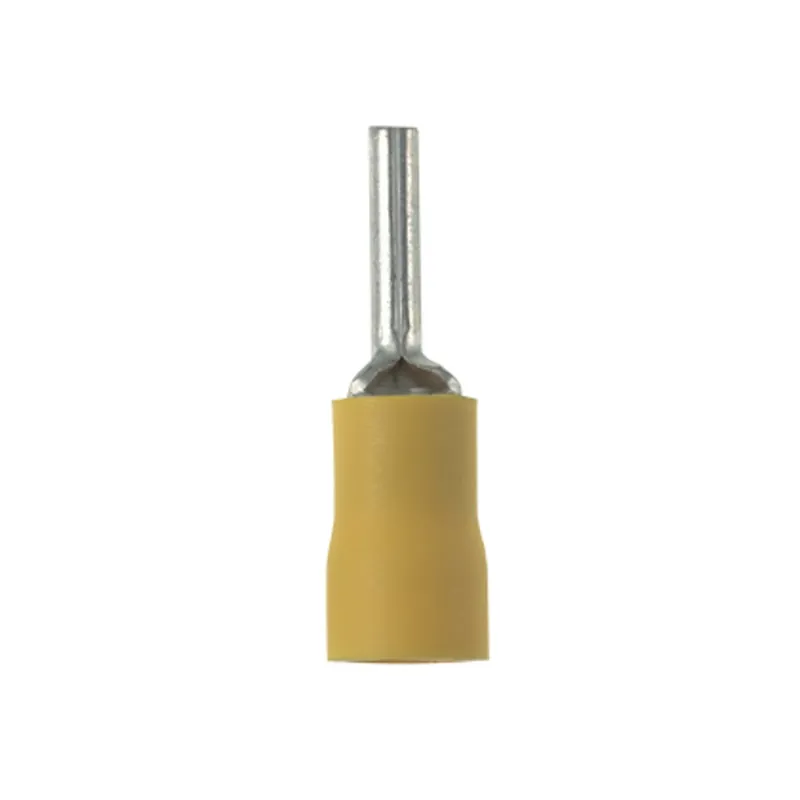 Panduit PV10-P55-LYY Pan-Term Pin Terminal, Yellow, Vinyl, 10-12 AWG, 14mm Pin L, PK50