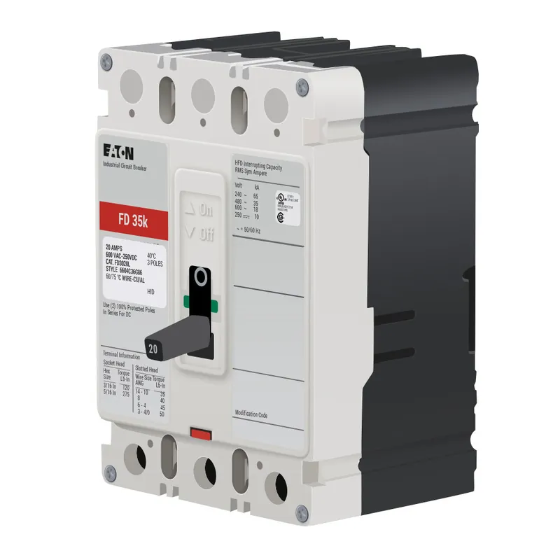 Eaton FD3020L Series C Molded Case Circuit Breaker 20A REPLACEMENT FD3020L