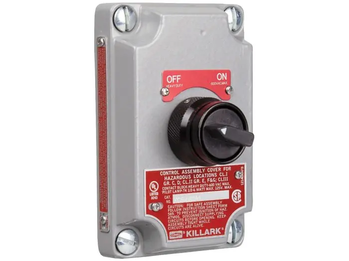 Killark XCS-0S2A5 Control Station Cover 2-Position Selector Switch