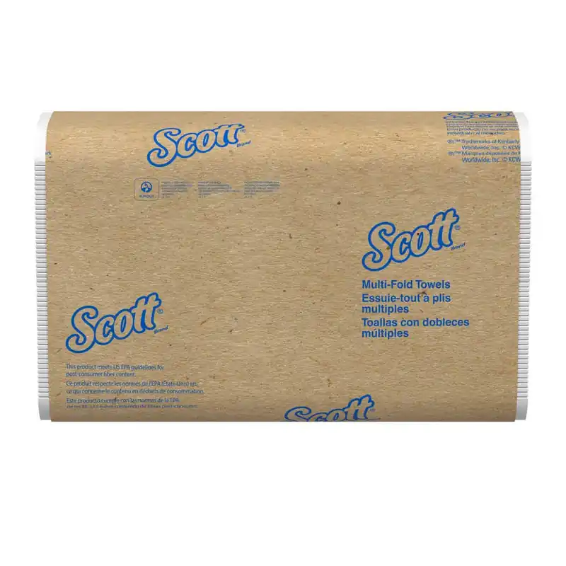 Scott 37490 Essential Multi-Fold Towels 8 inches x 9.4 inches 250 Towels/Pack, 16 Packs/Case