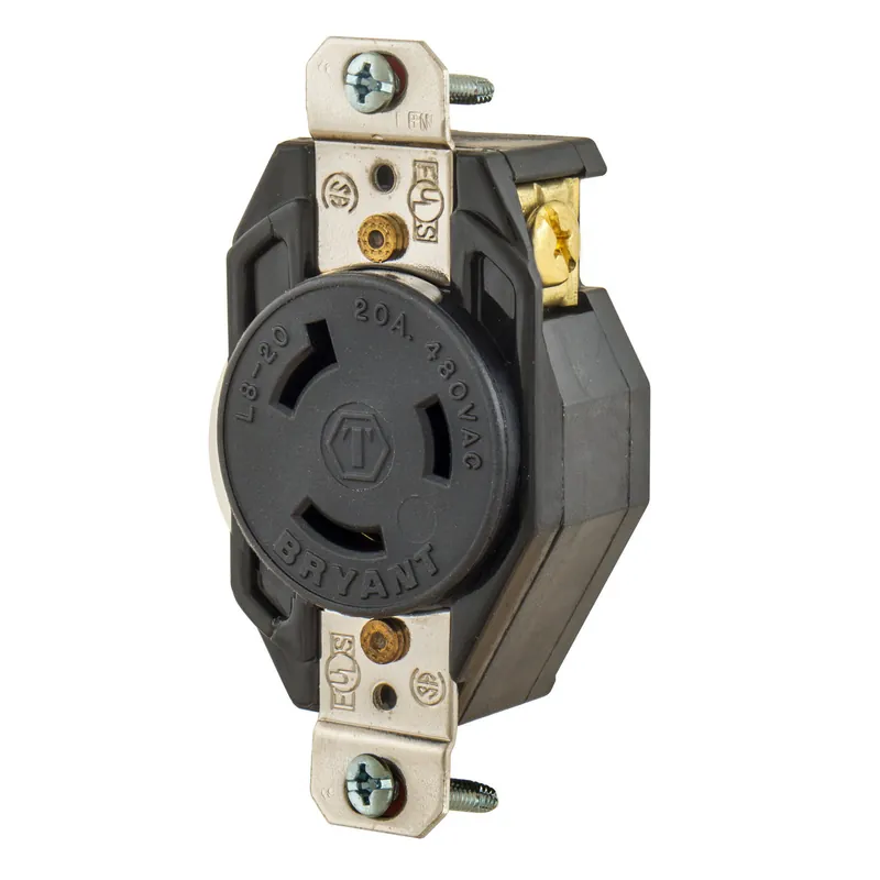 Bryant 70820FR Industrial Grade Locking Receptacle 20 Amp 480V AC