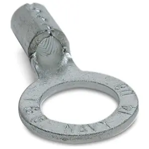 Abb E6-12 Sta-Kon Large Brazed Seam Ring Terminal, Hole 1/2 inches, 6 Awg