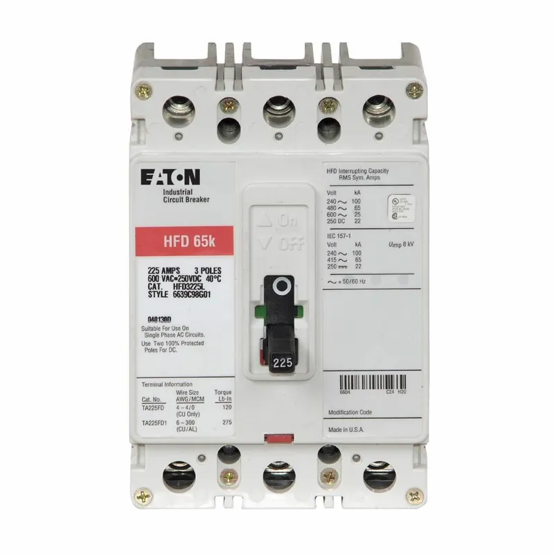 Eaton HFD3225L HFD 3-Pole 225A