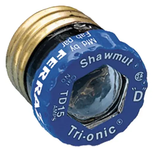 Mersen TD15 Fuse TD - Plug - Time-Delay 125VAC 15A Screw Visual Indicator