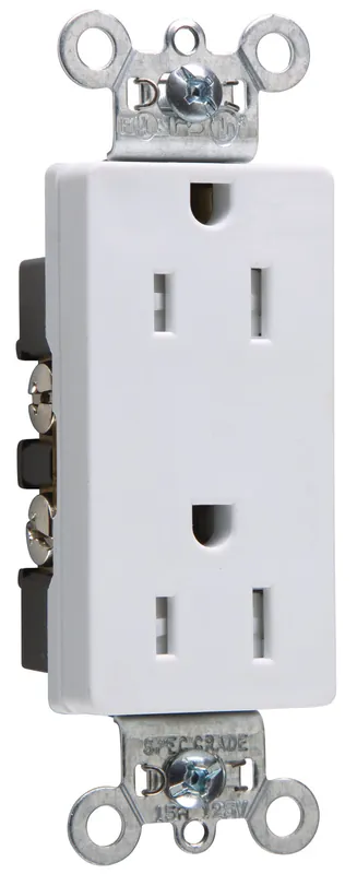 Pass & Seymour TR26242-W decorator duplex receptacle 15A 125V