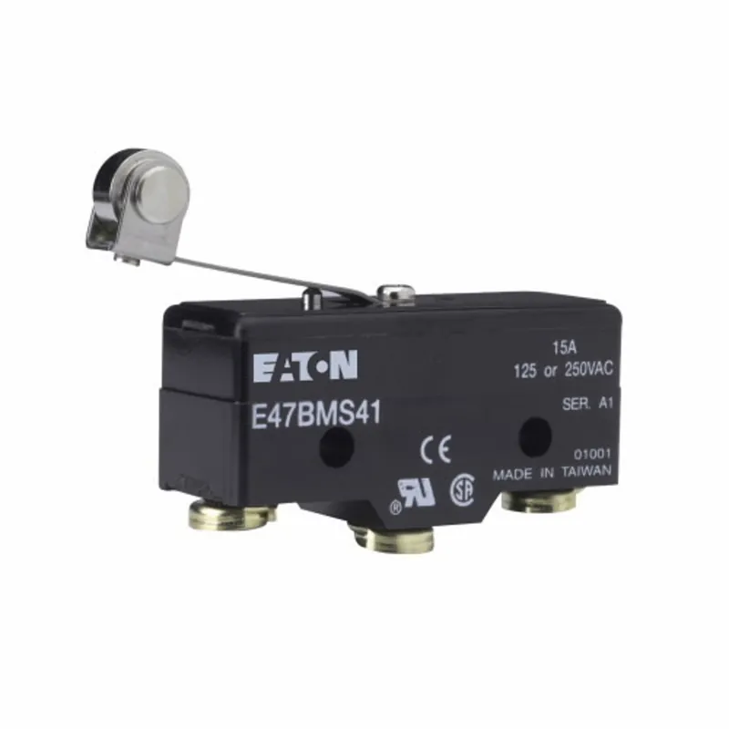 Eaton E47BMS41 Precision Limit Switch Reversed Roller Lever 15A at 250 Vac, 6A at 30 Vdc 1-SPDT (Form C)