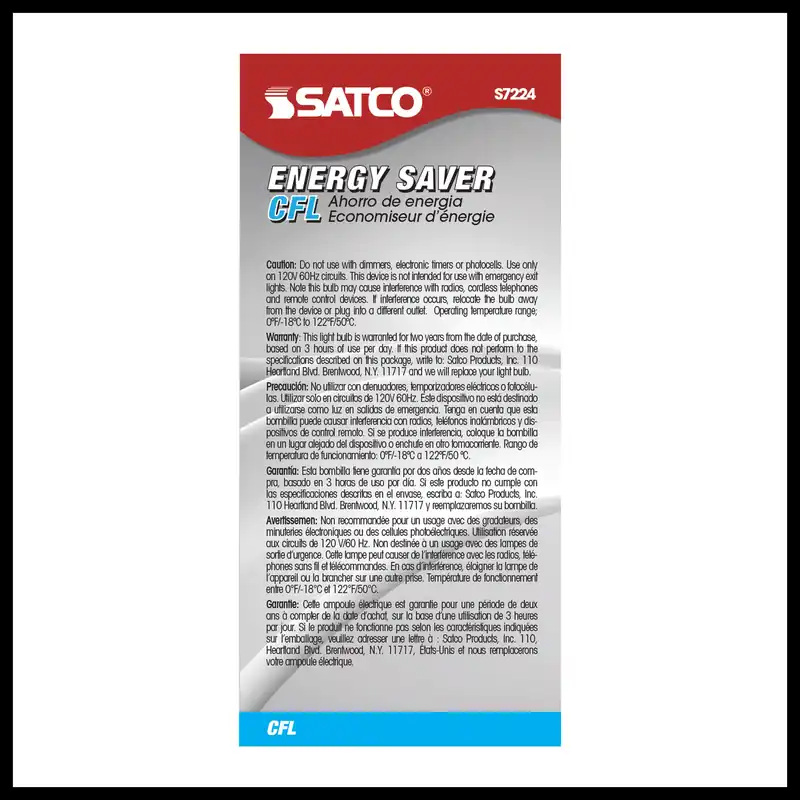 Satco S7224 18t2/e26/2700k/120v/1pk