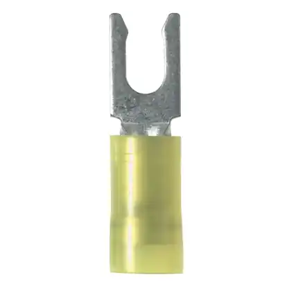 Panduit PN10-14LF-L Fork Terminal, Locking Type, Nylon Insulated, 12 - 10 AWG, 1/4 inches