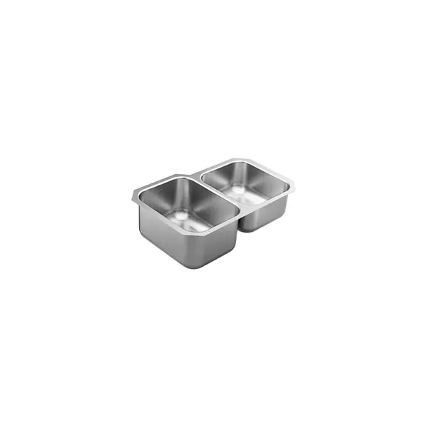 Moen gs18231 Stainless Steel Double Bowl Sink 18 Gauge