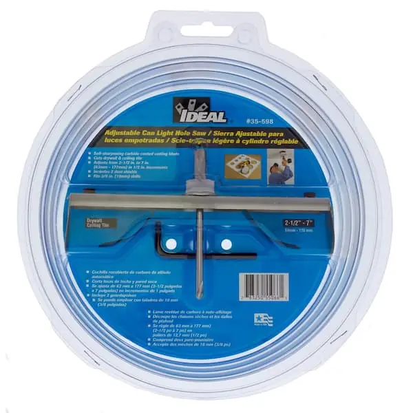 Ideal 35-598 Hole Saw Adjustable Can Light 10 Sizes From 2-1/2 IN To 7 IN
