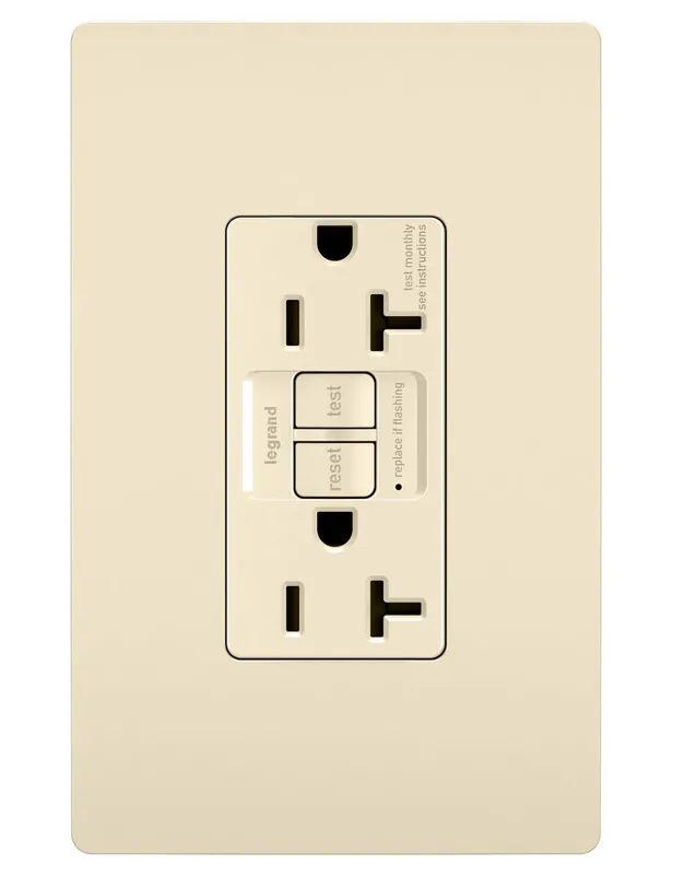 Pass & Seymour PT2097-LA PlugTail Specification Grade 20A Duplex Self-Test GFCI Receptacles with SafeLock Protection