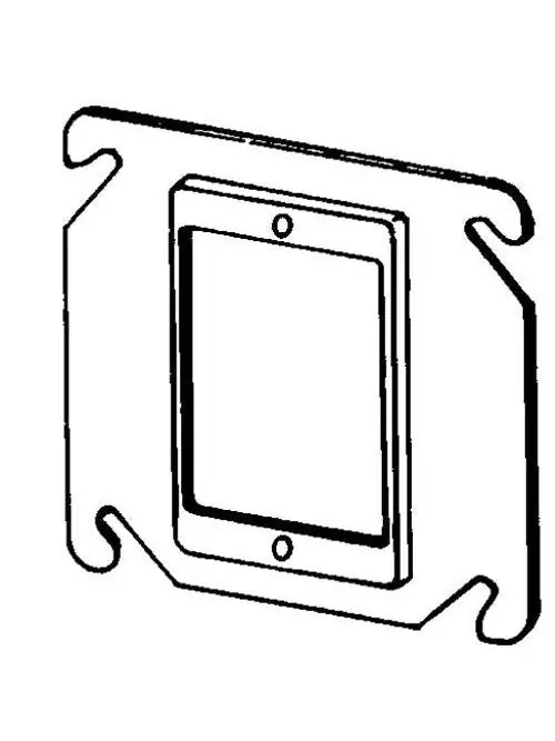 Appleton 8468B 4 inches Square Cover, 1-Device, Mud Ring, 1/4 inches Raised