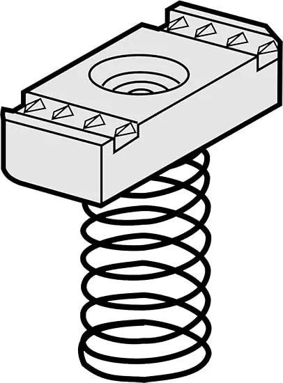 Versabar VSN-1037-SS Channel Nut with Standard Spring 3/8 inches Stainless 316