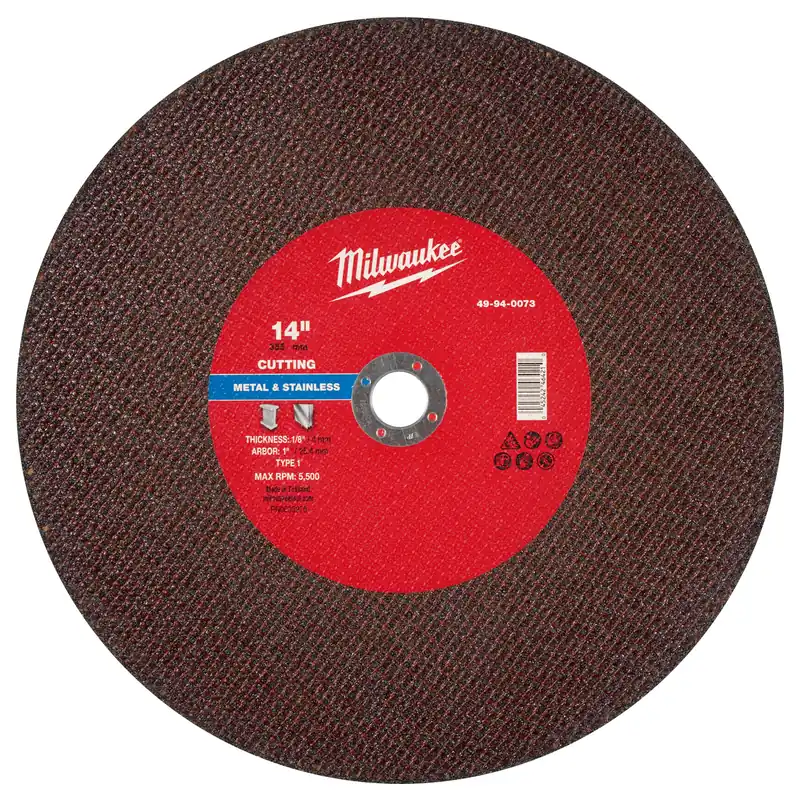 Milwaukee 49-94-0073 14 inches x 1/8 inches x 1 inches Metal Cut Off Wheel -Type 1
