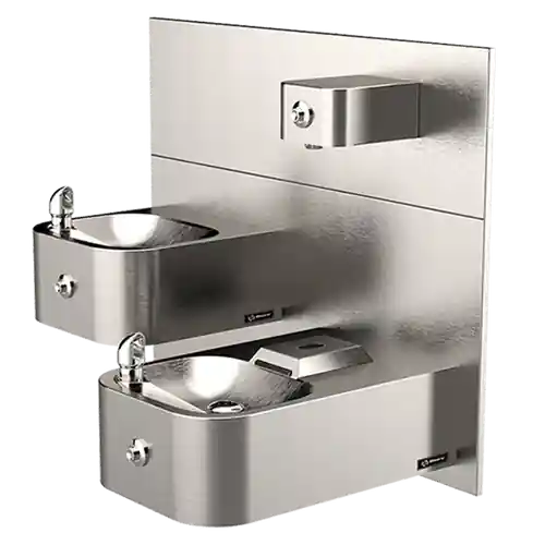 Haws 1119FRP ADA Outdoor Freeze-Resistant Vandal-Resistant Dual Drinking Fountain and Bottle Filler