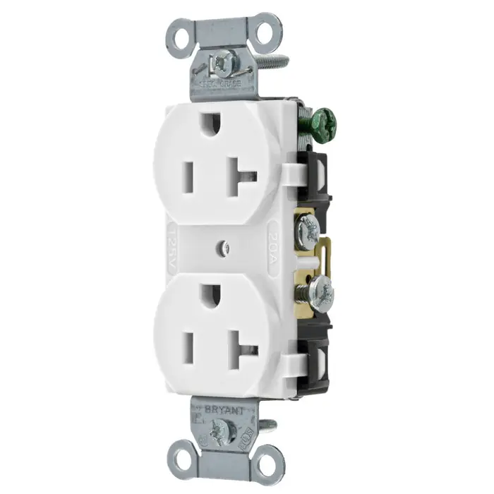 Bryant CBRS20W Duplex Receptacle Commercial Grade 20A 125V 5-20R