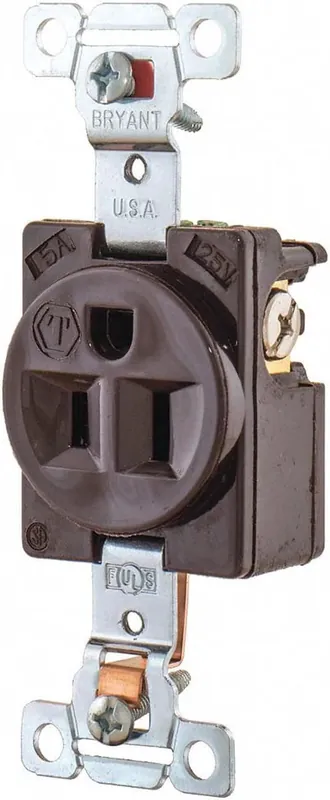 Bryant 5261 Single Receptacle 15A 125V 5-15R