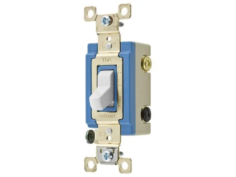 Bryant 4803W Industrial Grade Toggle Switch, Three Way, 15A 120/277V AC, Back and Side Wired