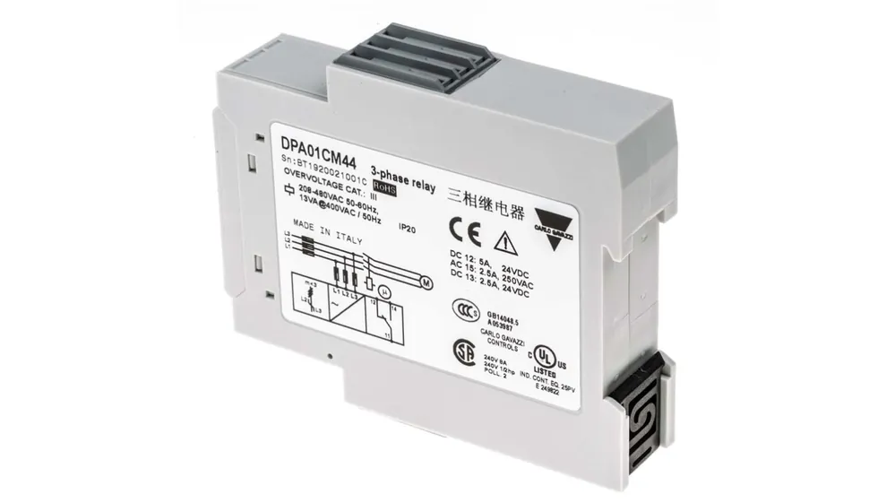Carlo Gavazzi DPA01CM44 Phase, Voltage Monitoring Relay 208-480 V AC