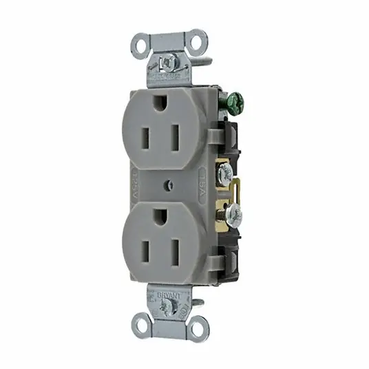Bryant CRS15GRY Duplex Receptacle 15A 125V 5-15R