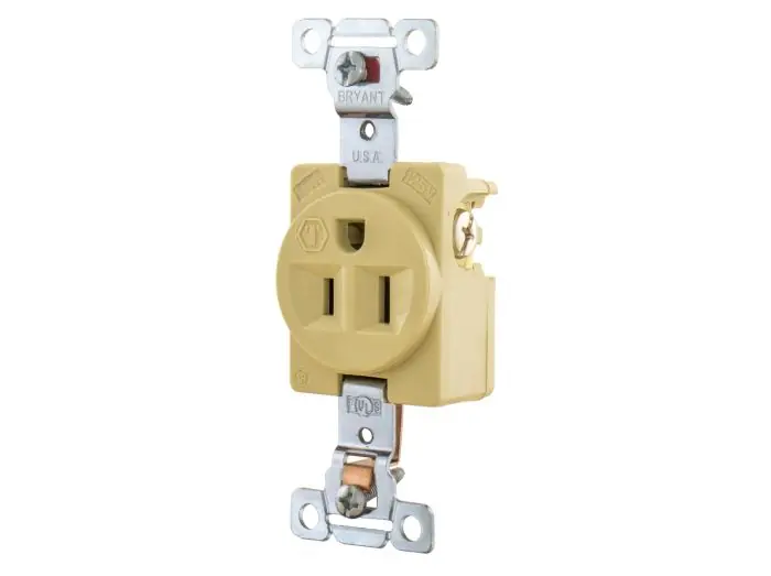 Bryant 5261I Straight Blade Single Receptacle 15A