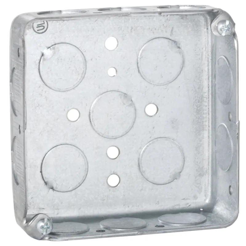 Raco 185 box, 4 sq, drawn 1-1/4 deep, 1/2 ko