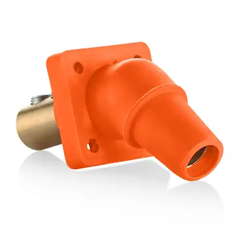 Leviton 16R28-UO 16 Series Panel Mount Receptacle 400A Max 600V 45 Degree Angle 2/0-4/0 Cable Range