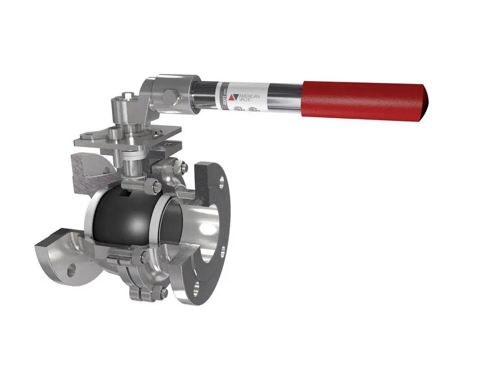 American Valve 4001 2IN Ball Valve, Flanged, Stainless Steel Ball Valve