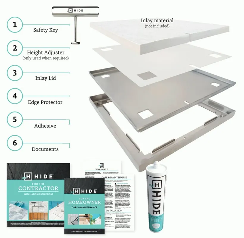 Skimmer Lids Hac10-2.0 Hide Access Cover Kit 10 inch