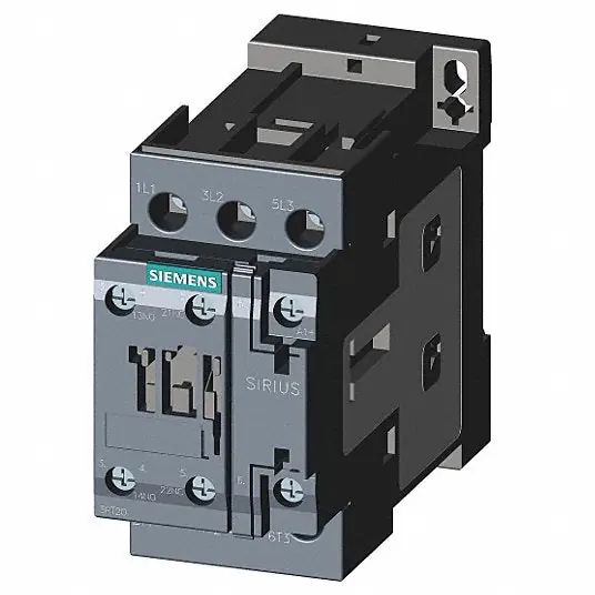 Siemens 3RT20251BB40 iec Magnetic Contactor, 24V, 3 Pole, Non-Reversing, 16 A, 1NO 1NC