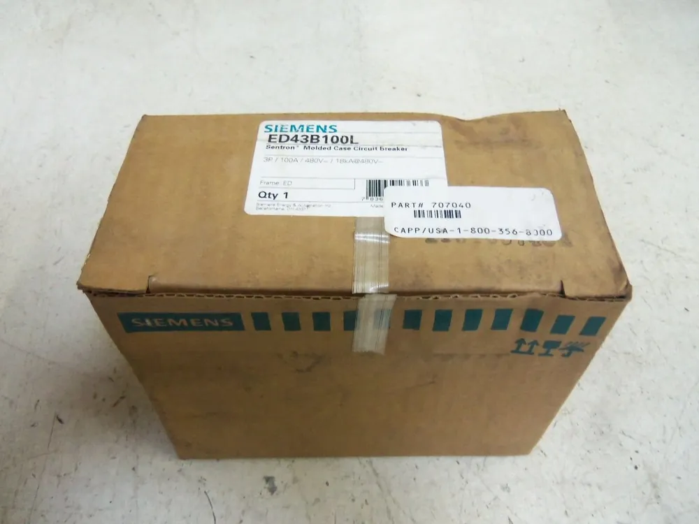 Siemens ED43B100L SENTRON Circuit Breaker 100A